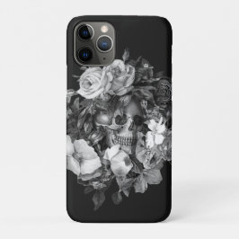  Floral Skull Black & White  iPhone 11 Pro Hoesje