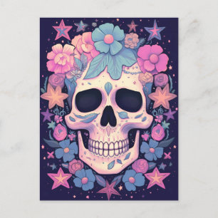 Floral Skull Briefkaart