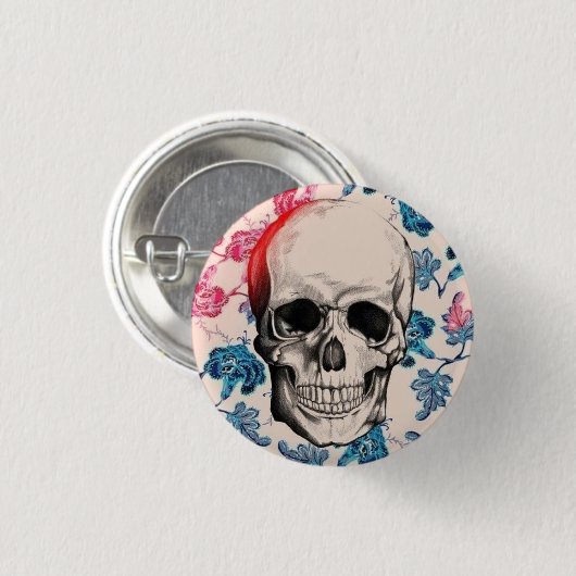 Floral Skull Button (Voorkant /achterkant)