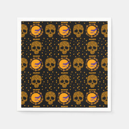Floral Skull Cool Creepy Spooky Halloween Servet