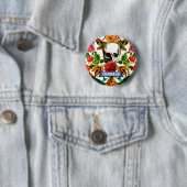 Floral Skull Courage Ronde Button 5,7 Cm (In situ)