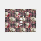 Floral Skull Custom Fleece Deken (Voorkant (Horizontaal))