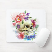 Floral Skull Dia de los Muertos | Mousepad Muismat (Met muis)