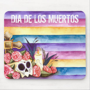 Floral Skull Dia de los Muertos   Mousepad Muismat