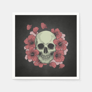 Floral Skull Dia de los Muertos   Napkin Servet
