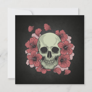 Floral Skull Dia de los Muertos partijuitnodigin Kaart