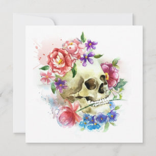 Floral Skull Dia de los Muertos partijuitnodigin Kaart