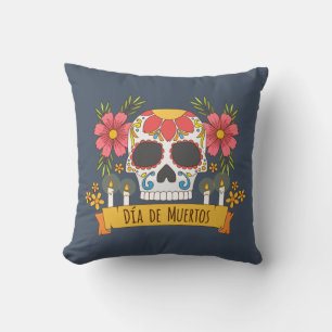 Floral Skull Dia de los Muertos   Sierkussen