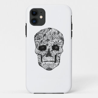 Floral Skull Doodle iPhone 11 Hoesje