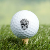 Floral Skull Doodle Golfballen (Insitu Shirt)
