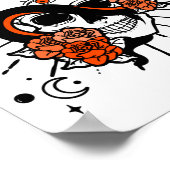 Floral Skull en drapslang Poster (Hoek)