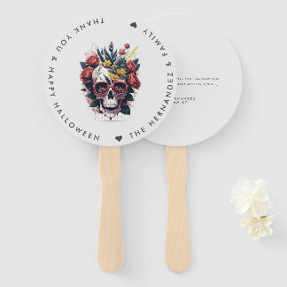 FLORAL SKULL Familienaam Halloween Party Handwaaier