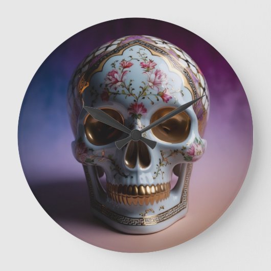 Floral Skull Geometry Klok Ontwerp door Li Tech (Voorkant)