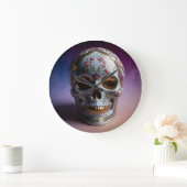 Floral Skull Geometry Klok Ontwerp door Li Tech (Huis)