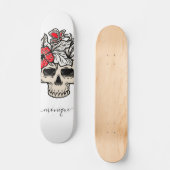  Floral Skull Gothic Skeleton Trendy Name Skateboard (Voorkant)