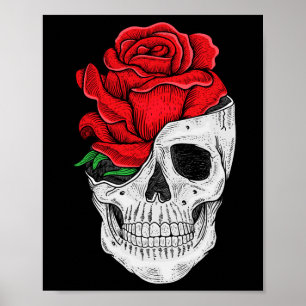 Floral Skull Graphic T - shirts - Halloween Floral Poster