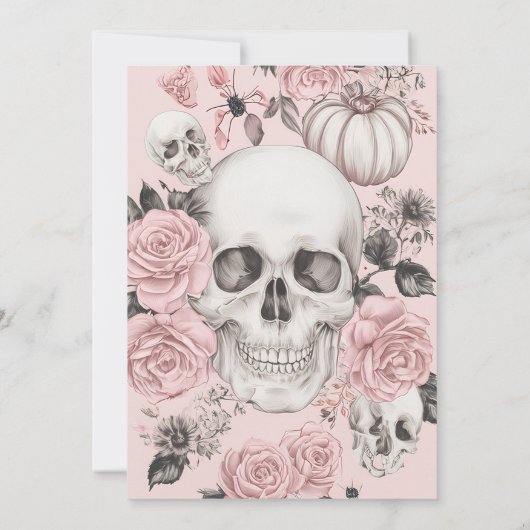 Floral Skull Halloween Kaart (Achterkant)