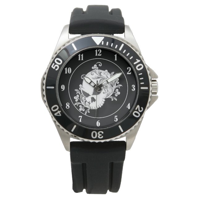 Floral Skull Horloge (Voorkant)