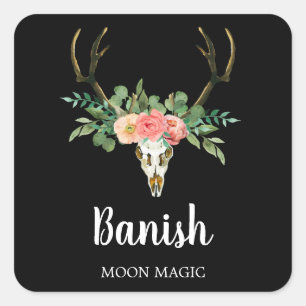 Floral Skull Inention Candle Labels