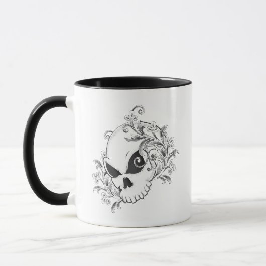 Floral Skull Mok (Links)