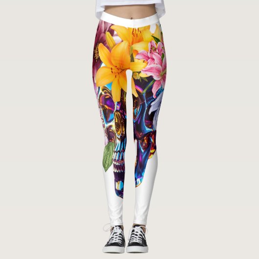 FLORAL SKULL RADIANCE LEGGINGS (Voorkant)