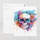 Floral Skull Shades Briefkaart (Voorkant / Achterkant)