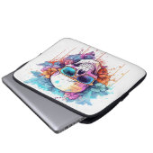 Floral Skull Shades Laptop Sleeve (Voorkant onderkant)