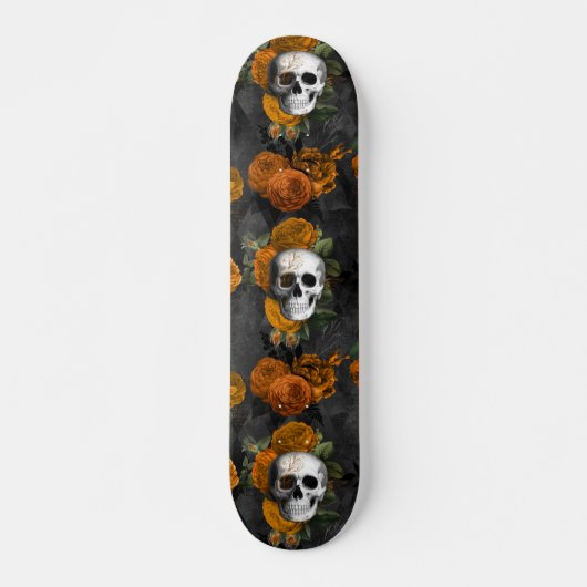 Floral Skull Skateboard (Voorkant)