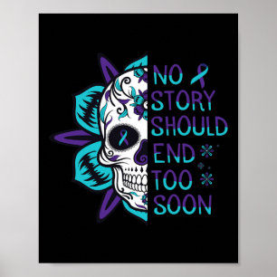 Floral Skull Suicide Awareness Mental Health Poster