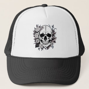 Floral Skull Trucker Hoed Pet