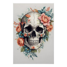 Floral Skull Unieke kunstwerk