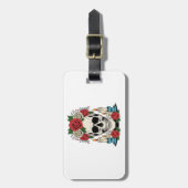 Floral Skull with Candles Halloween Bagagelabel (Voorkant verticaal)