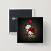 Floral Skulls Dia de los Muertos | Button (Voorkant /achterkant)
