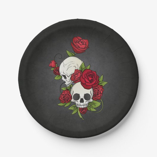 Floral Skulls Dia de los Muertos | Papieren Bordje (Voorkant)