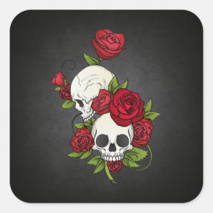 Floral Skulls Dia de los Muertos Sticker