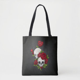 Floral Skulls Dia de los Muertos   Tote bag