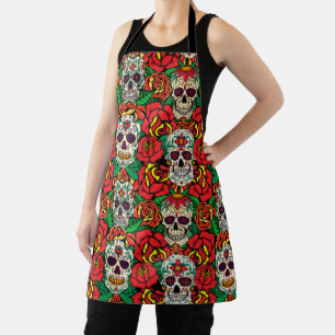 Floral Skulls Pattern Schort