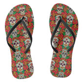 Floral Skulls Pattern Teenslippers (Voetbed)
