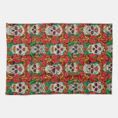 Floral Skulls Pattern Theedoek (Horizontaal)