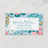 Floral Sky Blue Visitekaartje (Voorkant)