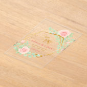Floral slaat de datum op acryl uitnodigingen (Laagn)