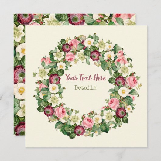  Floral slaat de datum op Save The Date (Voorkant / Achterkant)