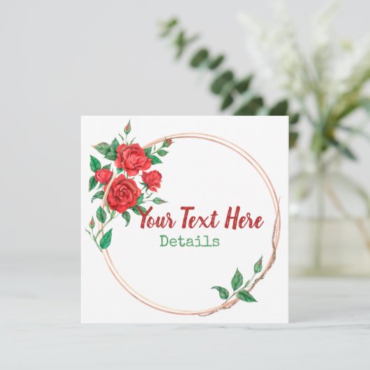  Floral slaat de datum op Save The Date (Staand voorkant)