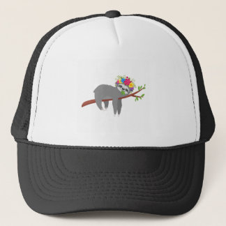  Floral Sloth Trucker Pet