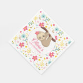 Floral Sloth verjaardagsfeestje servetten (Hoek)