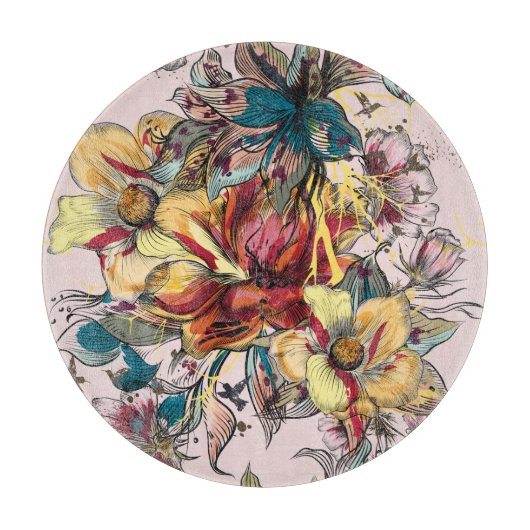 Floral snijraad snijplank (Voorkant)