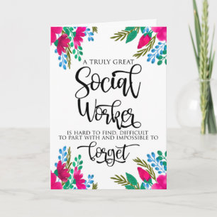 Floral Social Work Month Kaart