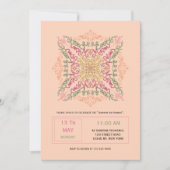 Floral Soft peach kaleidoscopic Script Best Mom  Kaart (Voorkant)