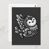 Floral Songbird Art Briefkaart (Voorkant / Achterkant)