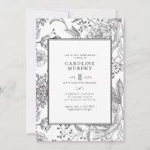 Floral Sophisticated Black Elegant Vrijgezellenfee Kaart (Voorkant)